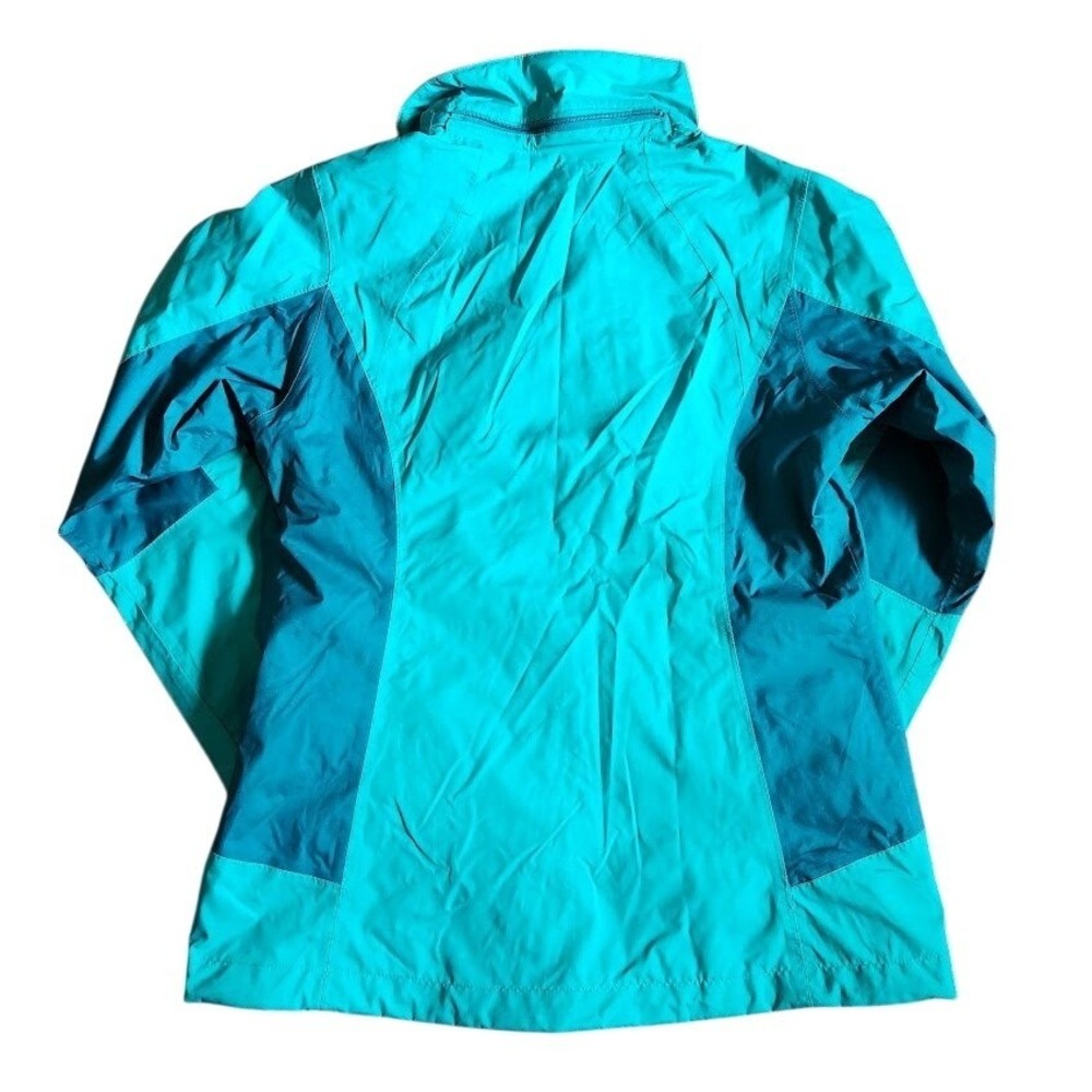 Eddie Bauer WeatherEdge Rain Jacket Womens Small Teal Turquoise Waterproof 285 - Picture 5 of 5